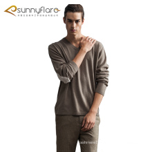 High quality knitted 100% cashmere mens v neck sweaters for autumn